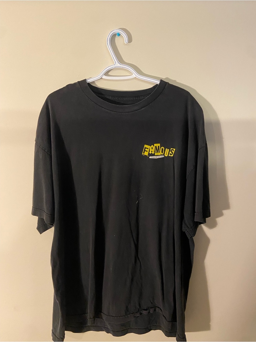 Famous Stars & Straps Black Tee with Yellow Logo